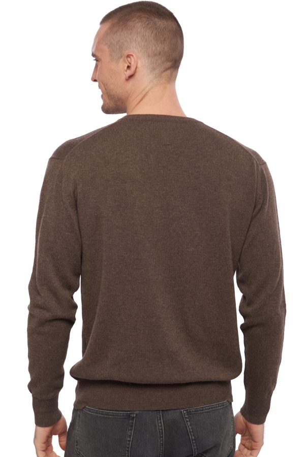 Cashmere men v necks hippolyte marron chine 