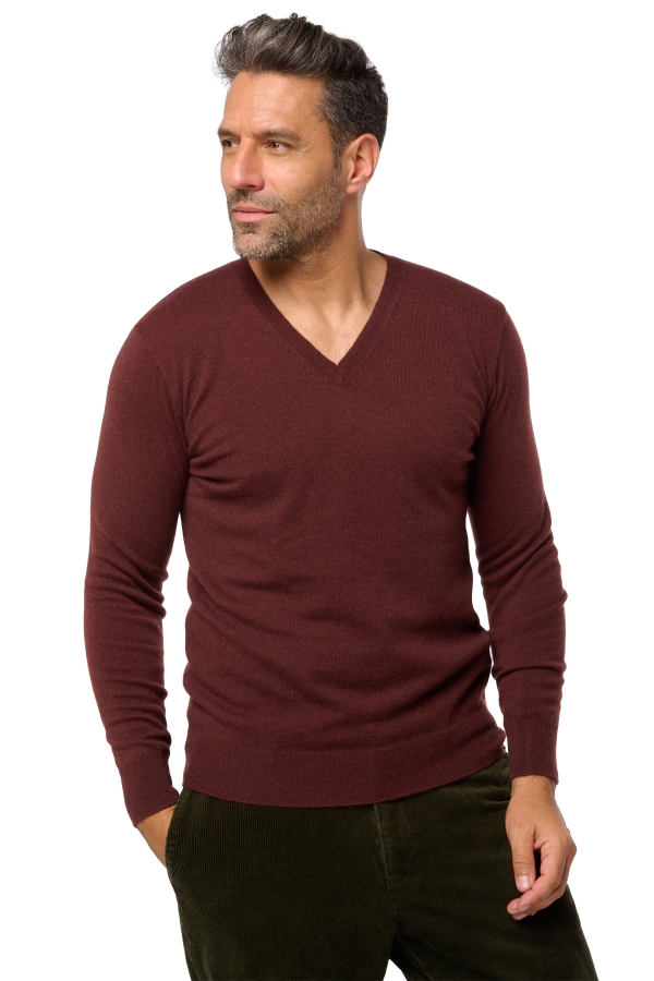 Cashmere men v necks tor first cinnabar 2xl