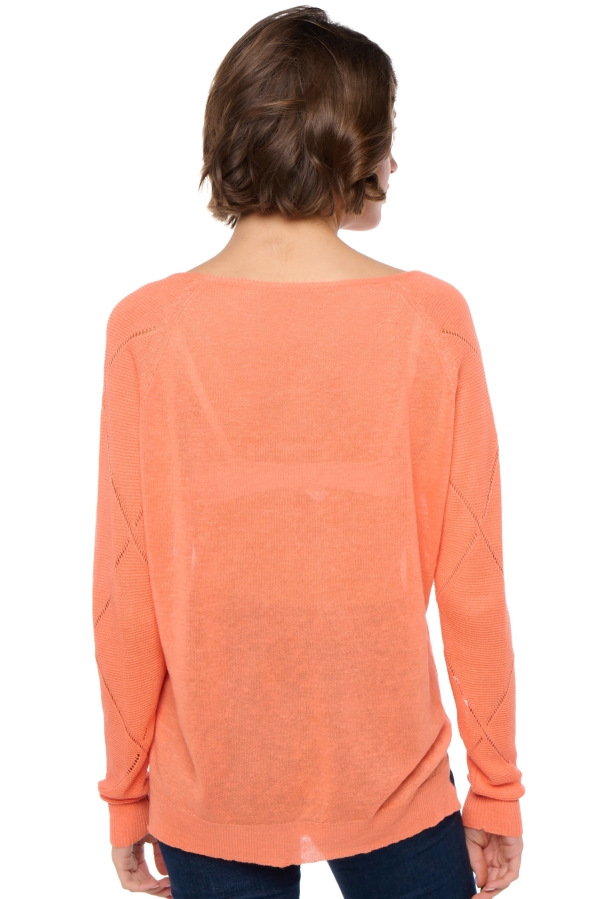 Linen ladies v necks sabrina papaya s