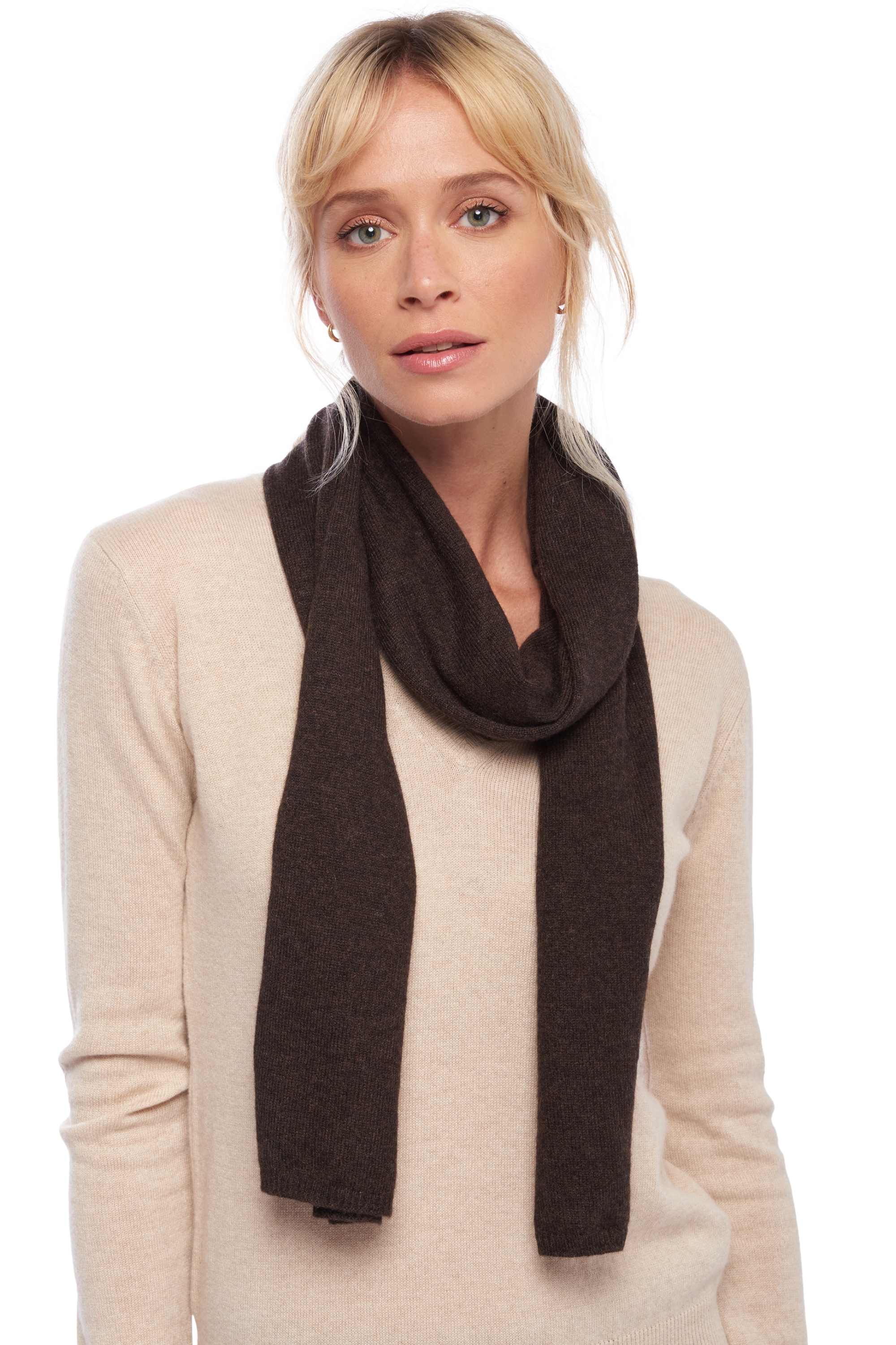 Cashmere accessories scarves mufflers ozone compost 160 x 30 cm