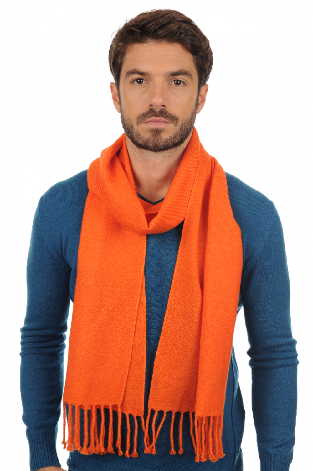 Cashmere accessories scarves mufflers zak200 orange popsicle 200 x 35 cm