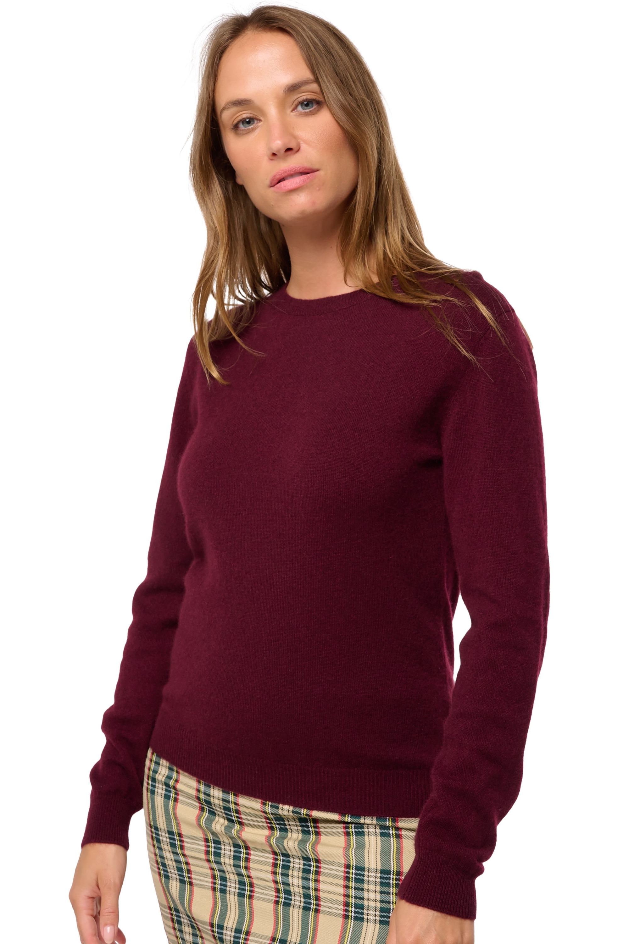 Cashmere ladies basic sweaters at low prices thalia first red wine 2xl