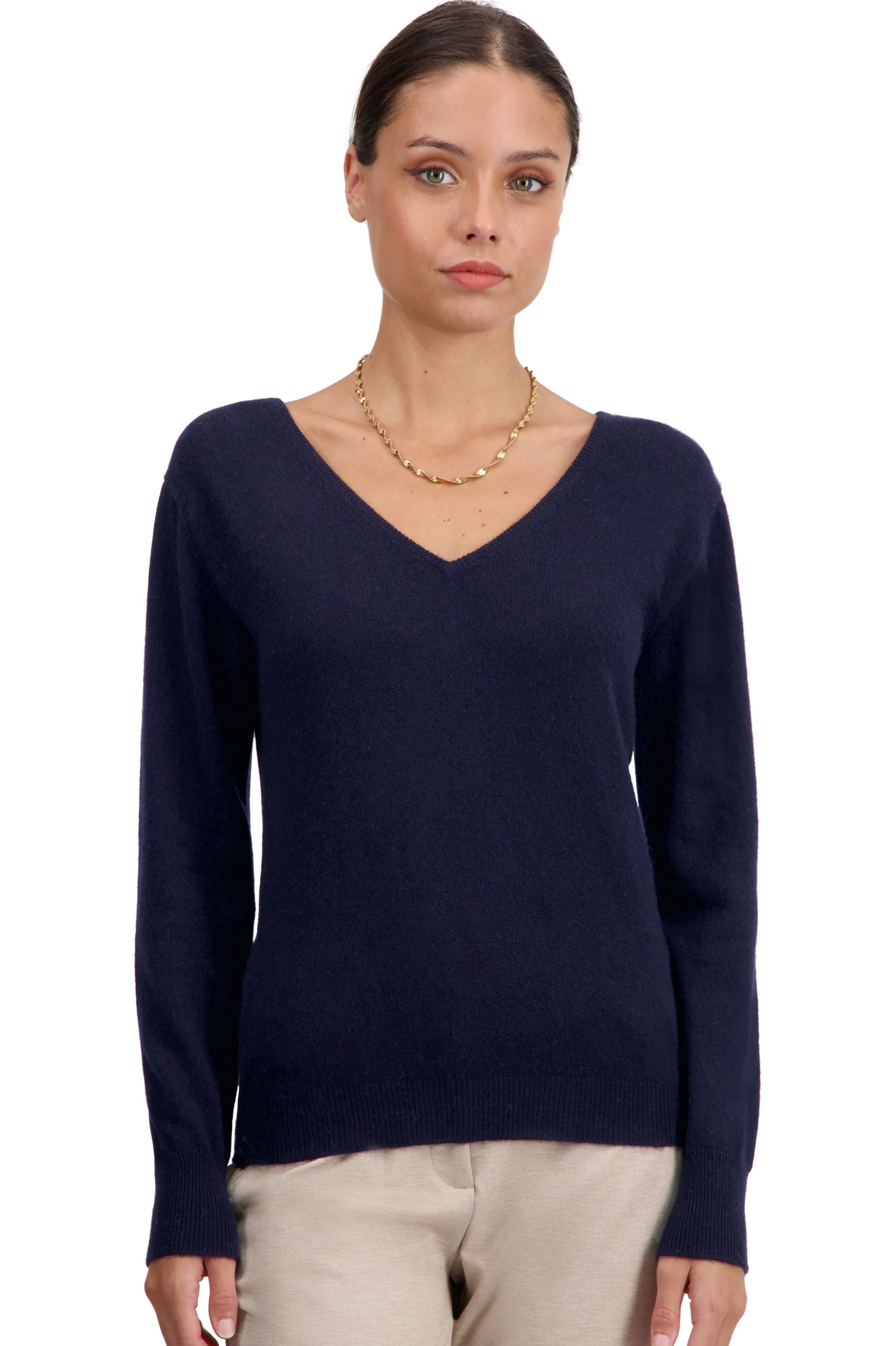 Cashmere ladies basic sweaters at low prices trieste first dress blue xs
