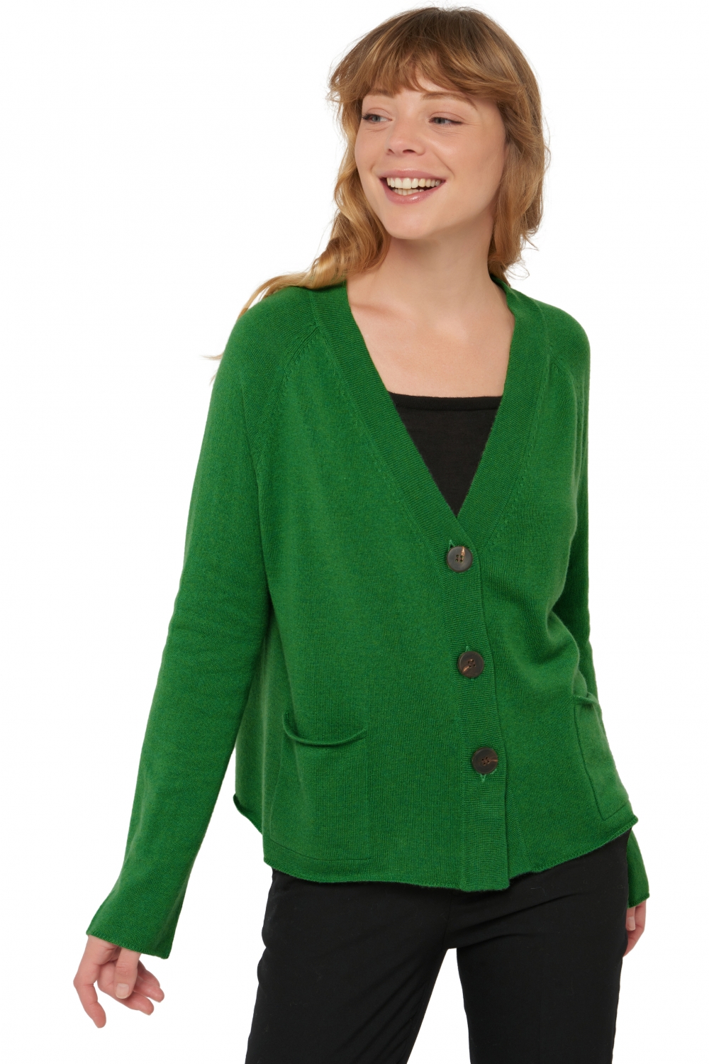 Cashmere ladies cardigans chana basil s3