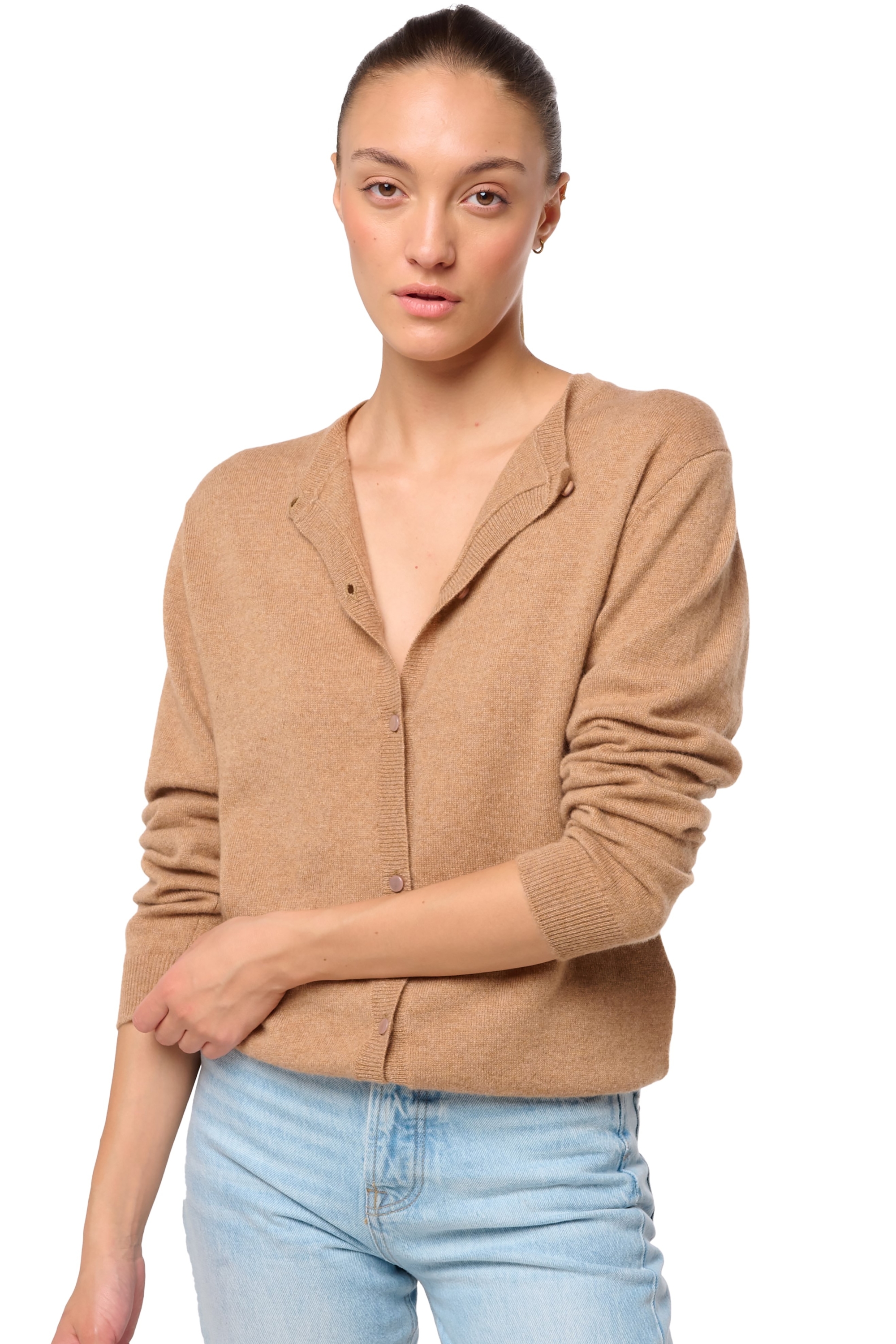 Cashmere ladies cardigans tyra first african camel xs