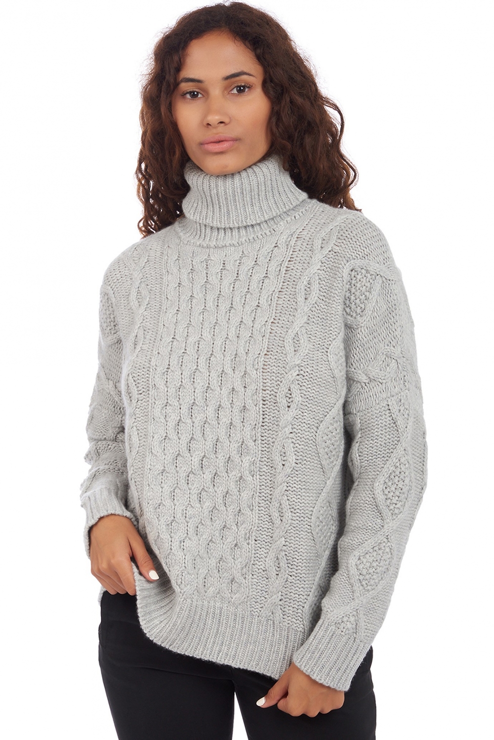 Cashmere ladies chunky sweater albury flanelle chine s