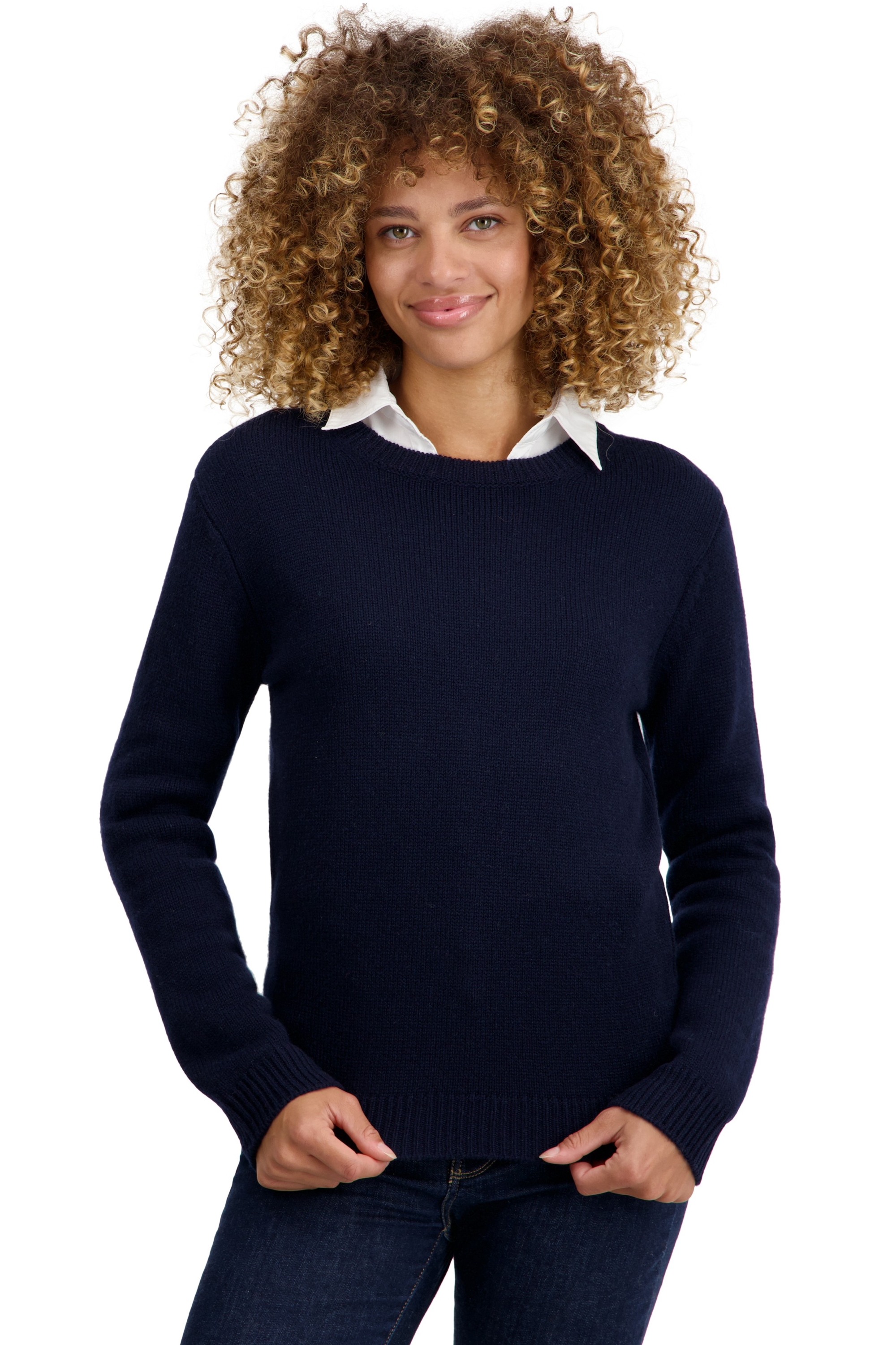 Cashmere ladies chunky sweater tyrol dress blue 2xl