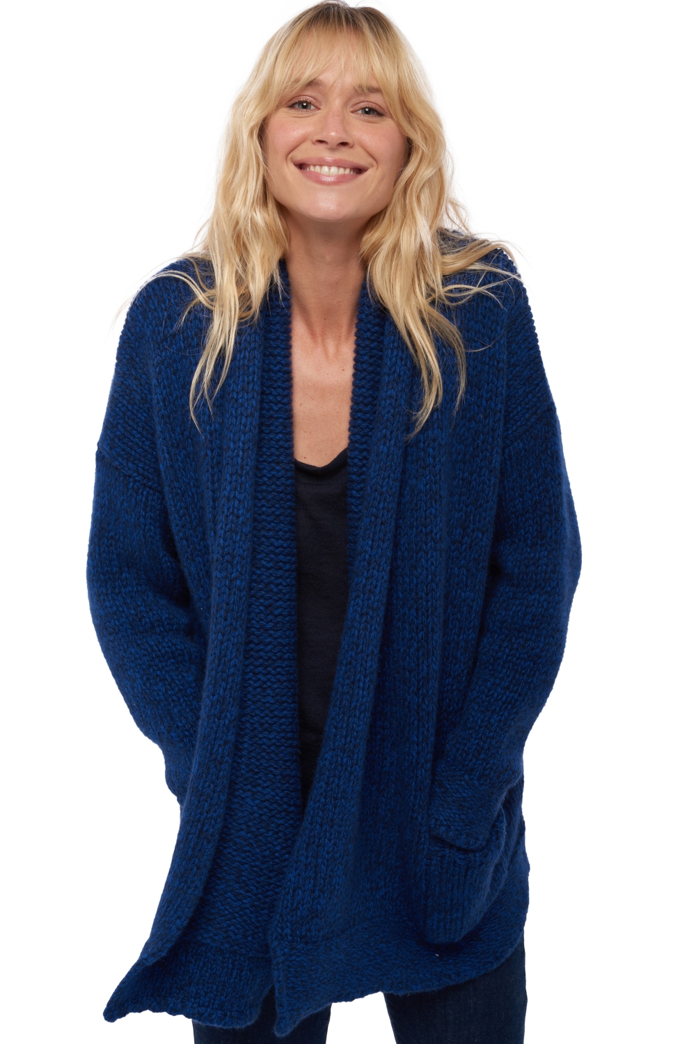 Cashmere ladies chunky sweater vienne dress blue kleny l