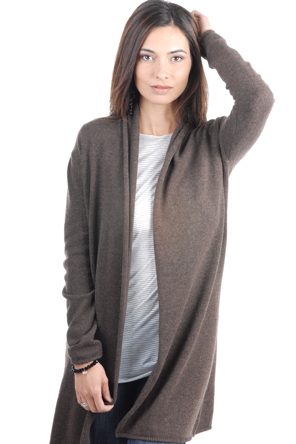 Cashmere ladies perla marron chine 2xl