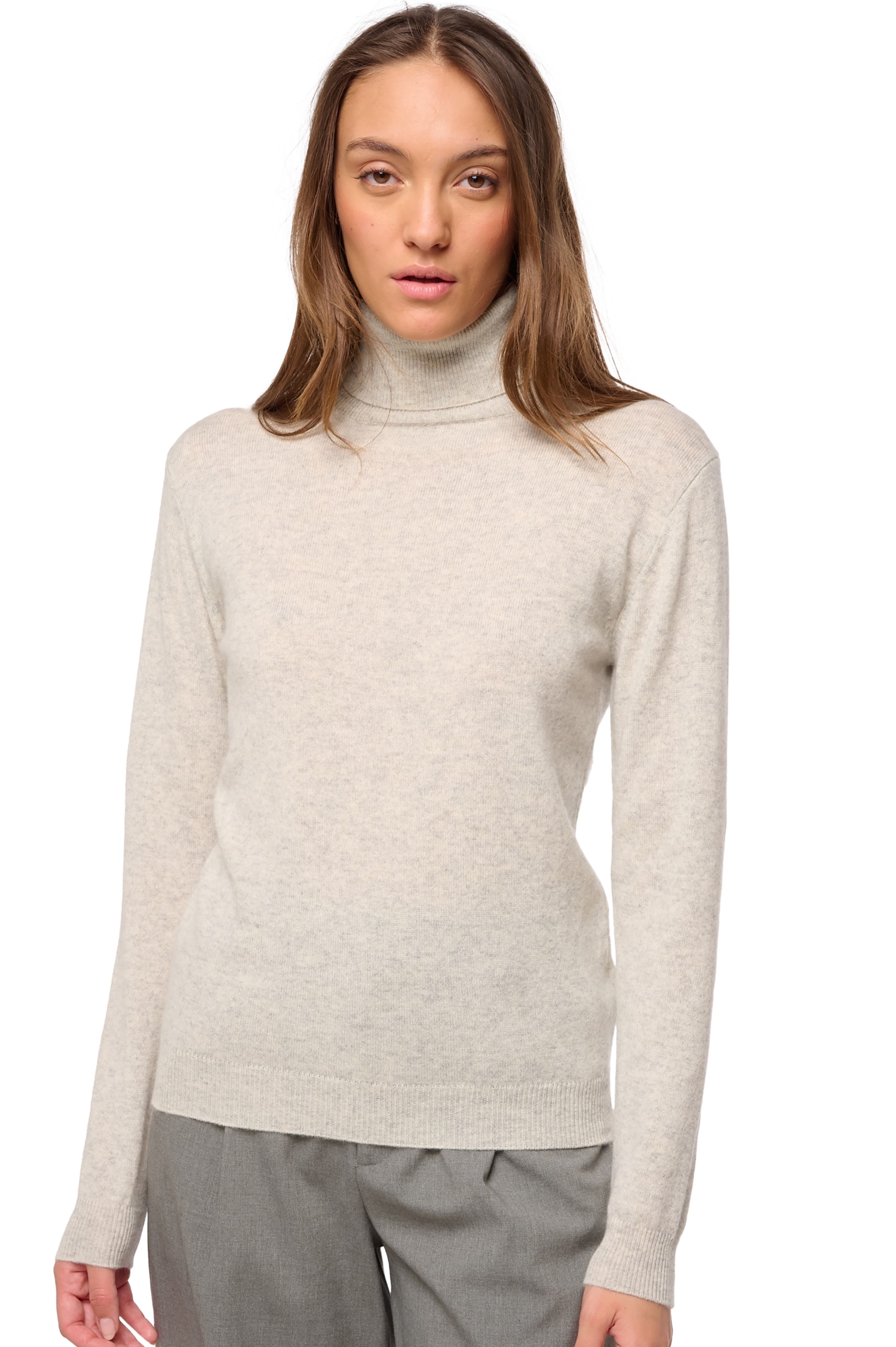 Cashmere ladies roll neck tale first blizard l