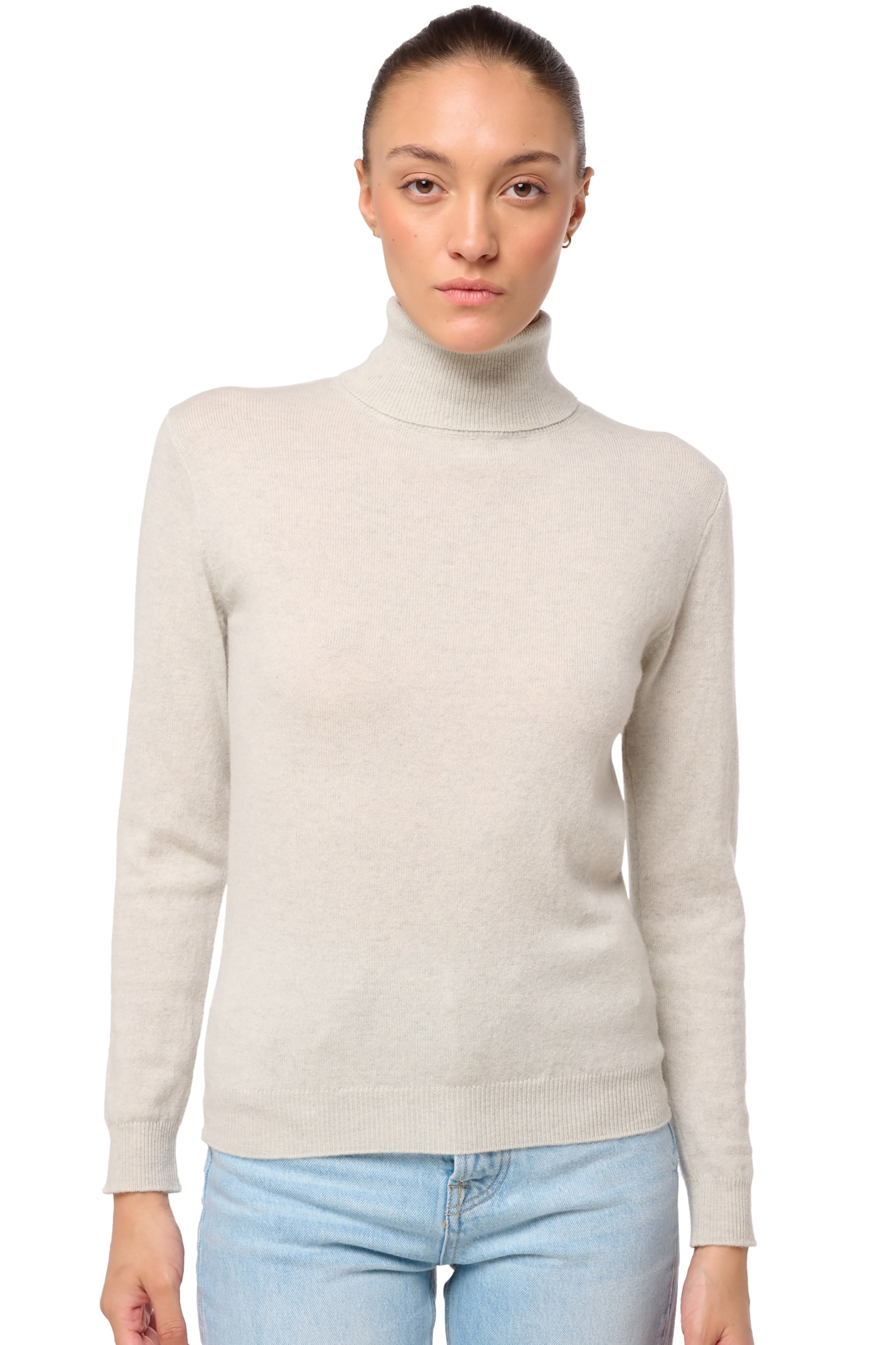 Cashmere ladies roll neck tale first fluo white 2xl