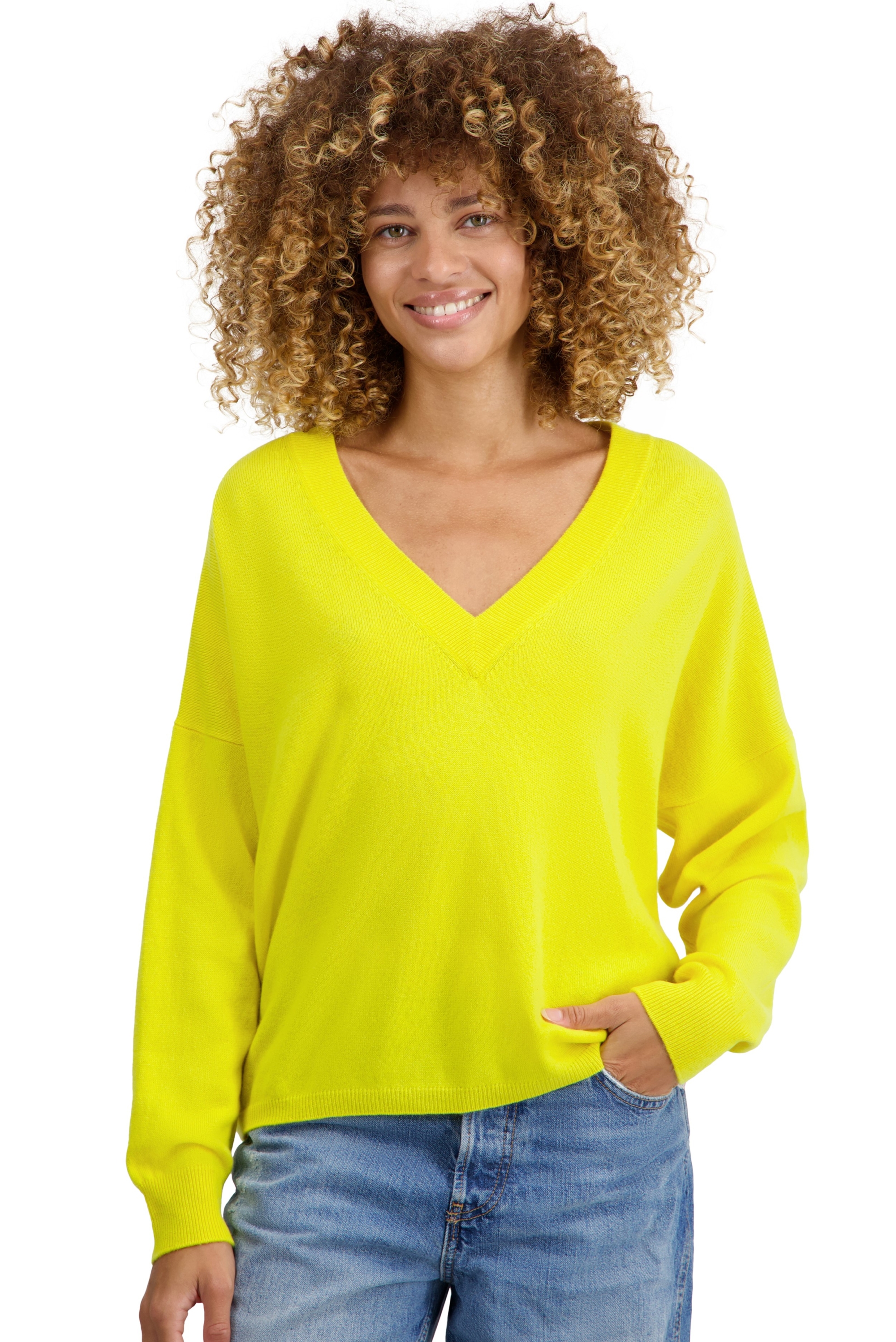 Cashmere ladies spring summer collection theia jaune citric 4xl