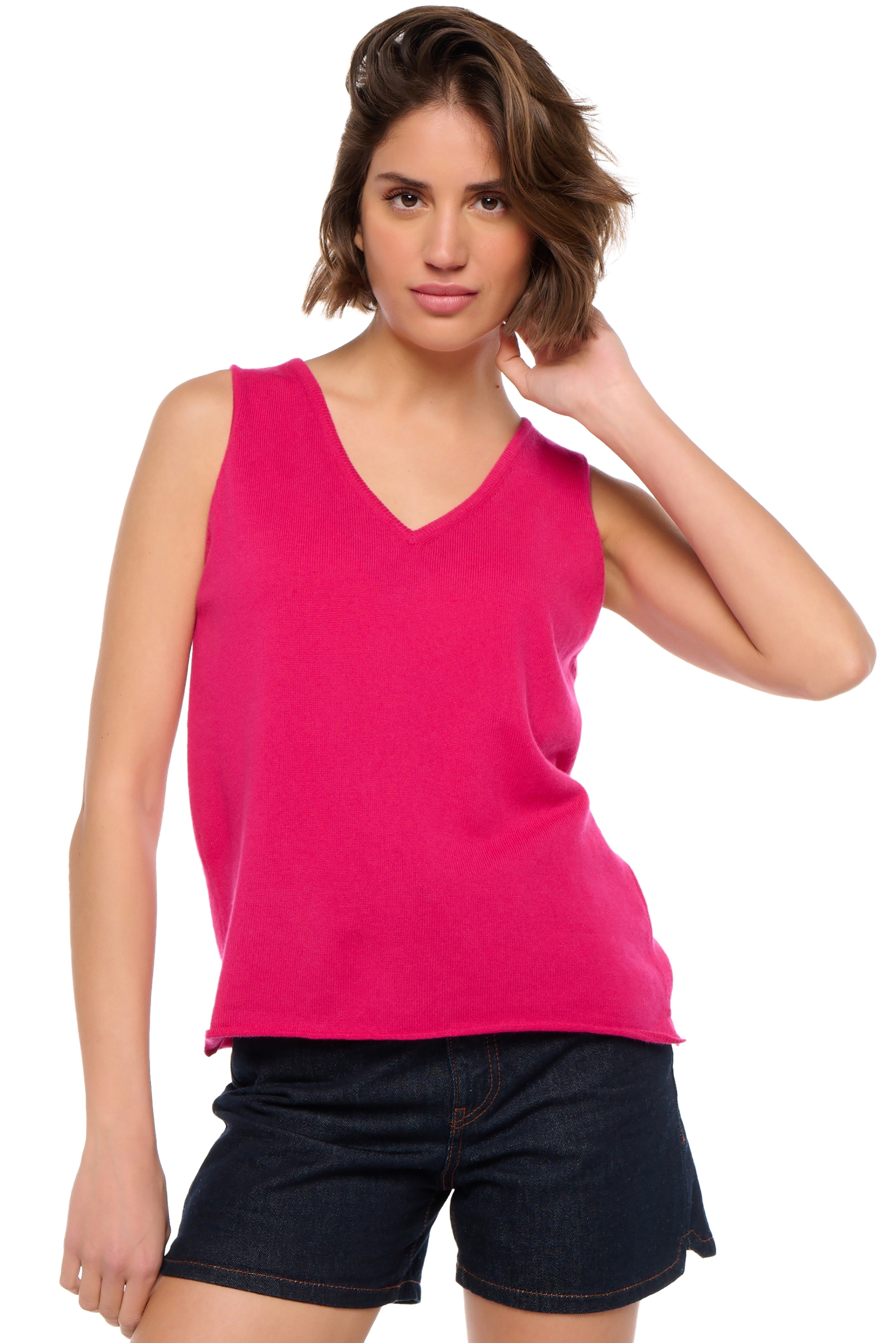 Cashmere ladies v necks saige lipstick s