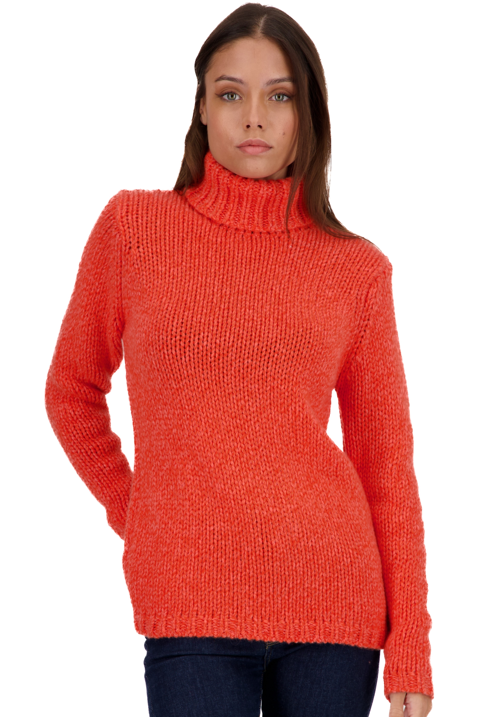 Cashmere ladies vicenza peach bloody orange l