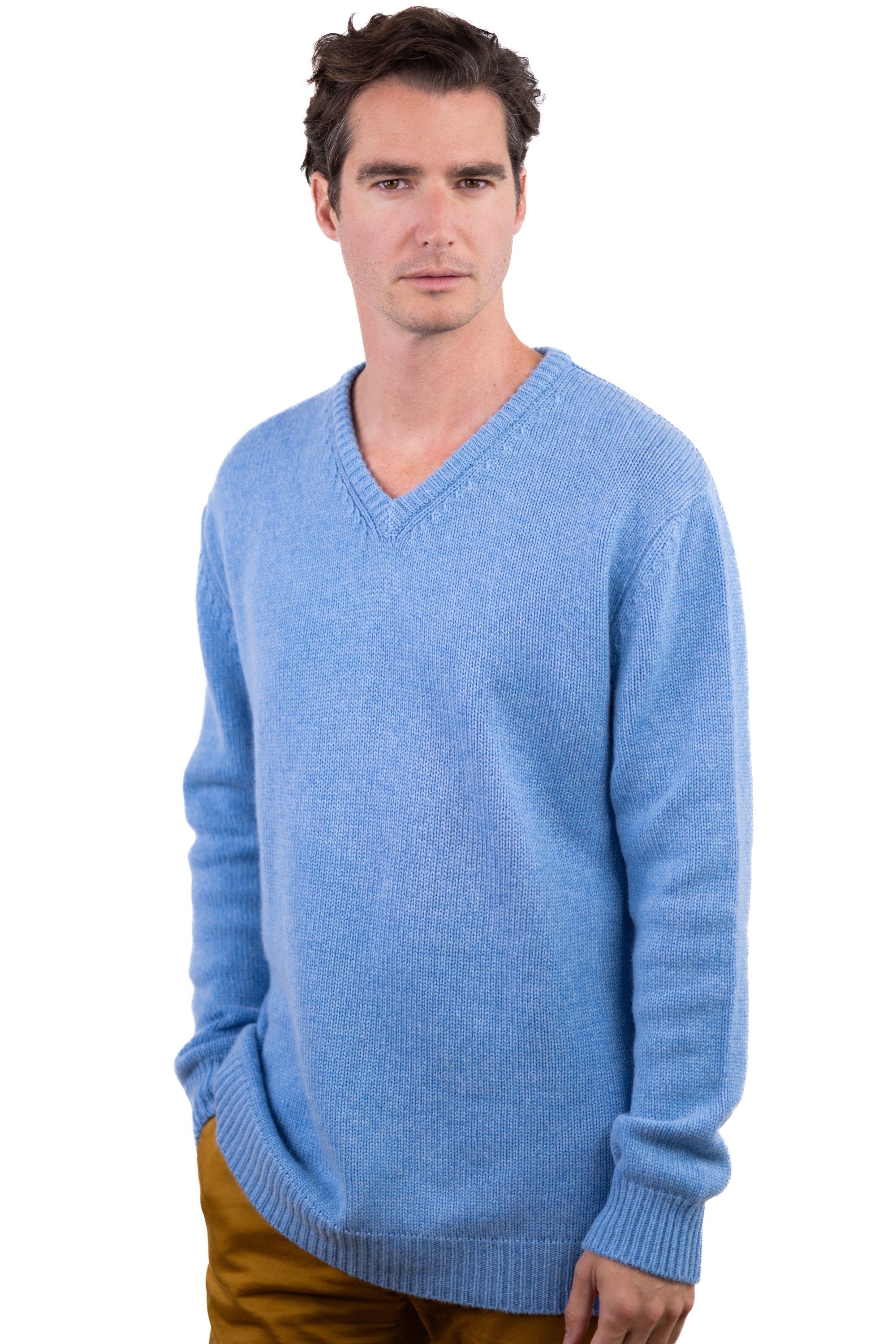 Cashmere men atman azur blue chine xs