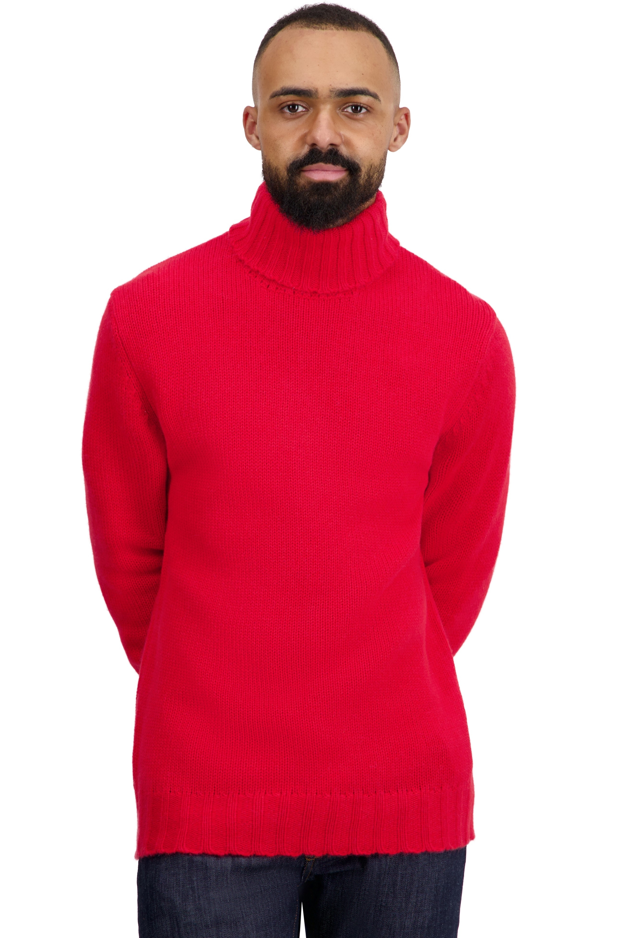 Cashmere men chunky sweater achille rouge 2xl