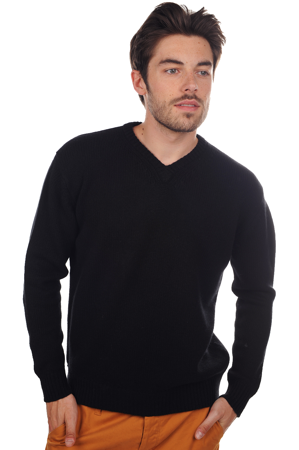 Cashmere men chunky sweater atman black 2xl