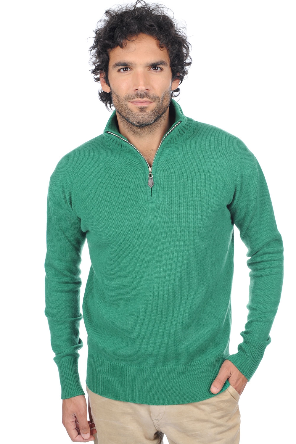 Cashmere men chunky sweater donovan evergreen 3xl