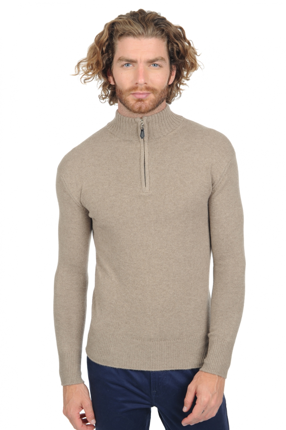 Cashmere men chunky sweater donovan premium dolma natural 3xl