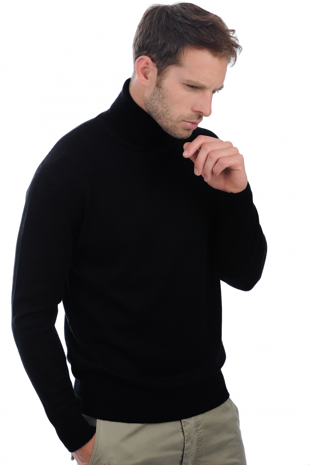 Cashmere men chunky sweater edgar 4f black 4xl