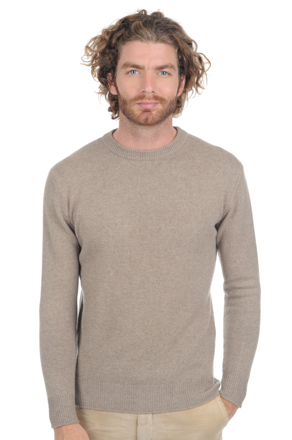 Cashmere men chunky sweater nestor 4f premium dolma natural xl