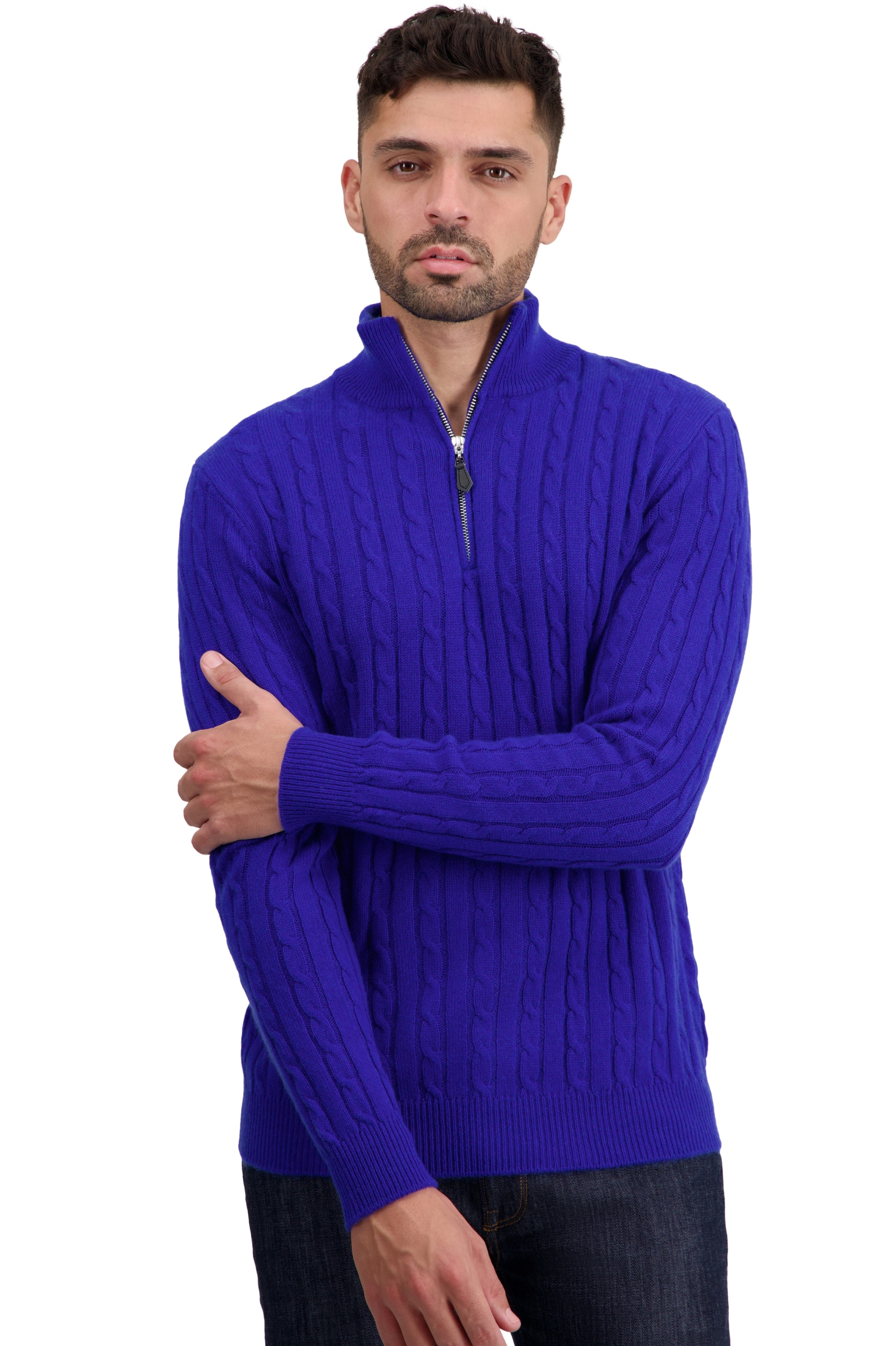 Cashmere men chunky sweater taurus bleu regata s