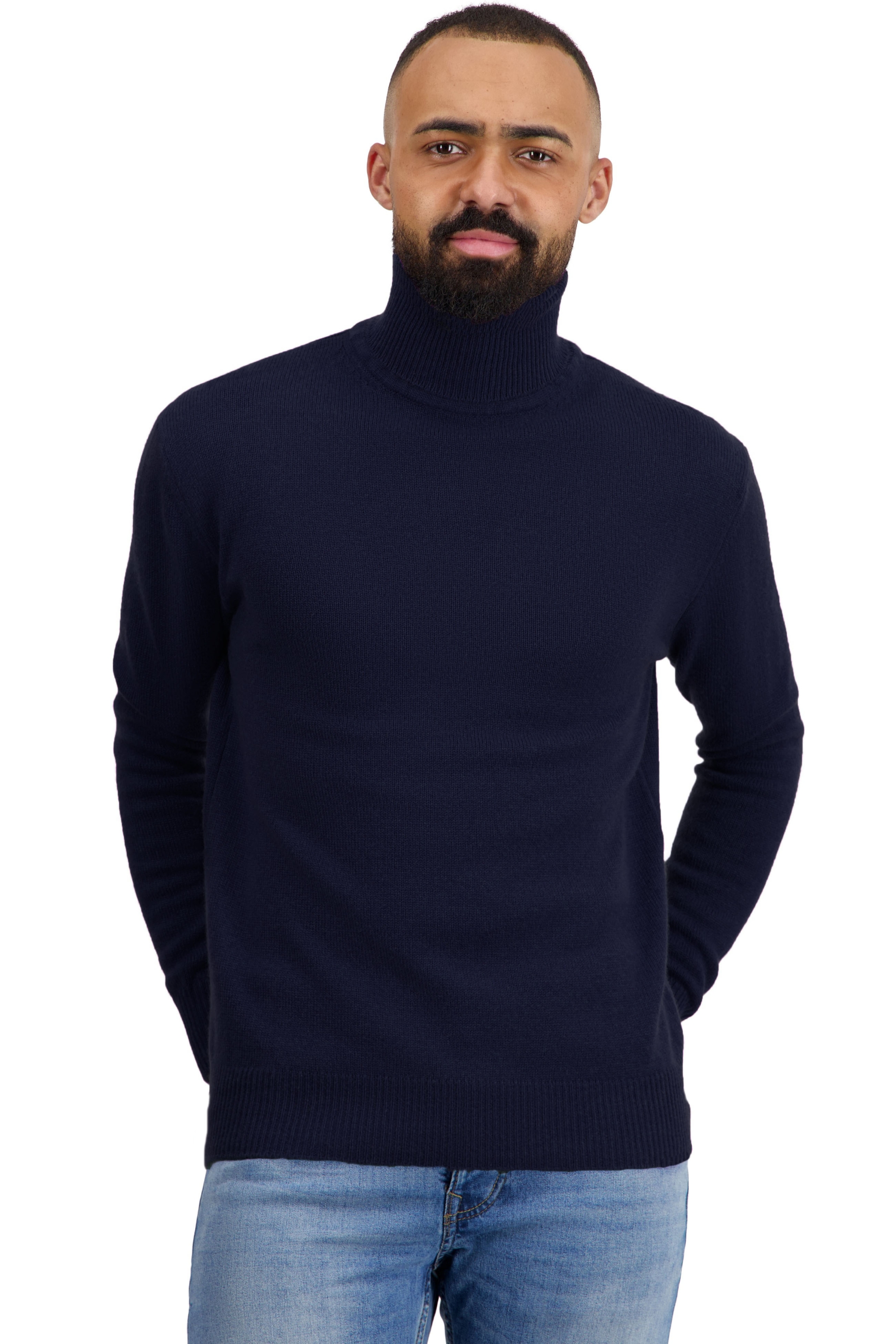 Cashmere men chunky sweater torino first dress blue s