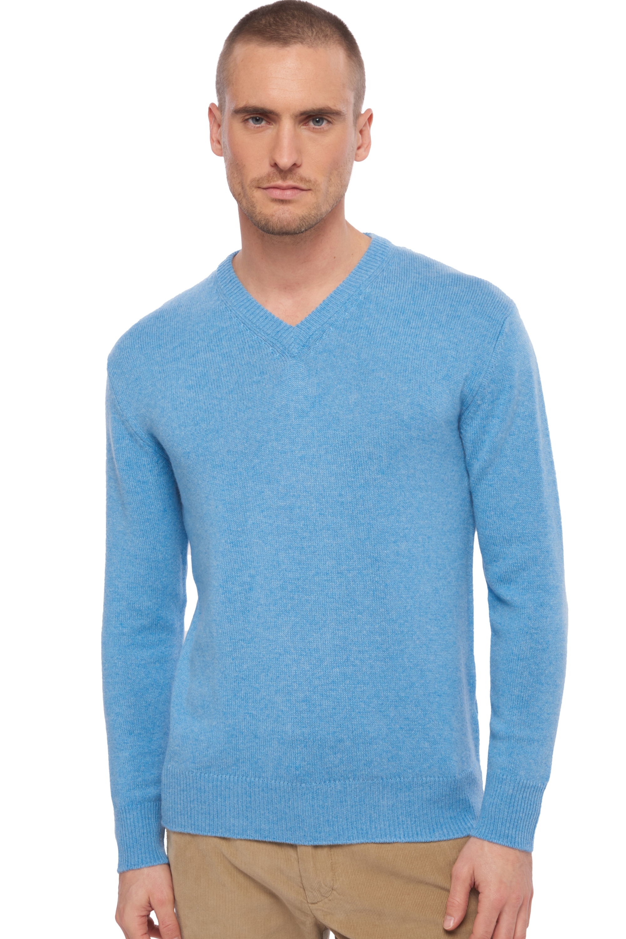 Cashmere men hippolyte 4f azur blue chine xs