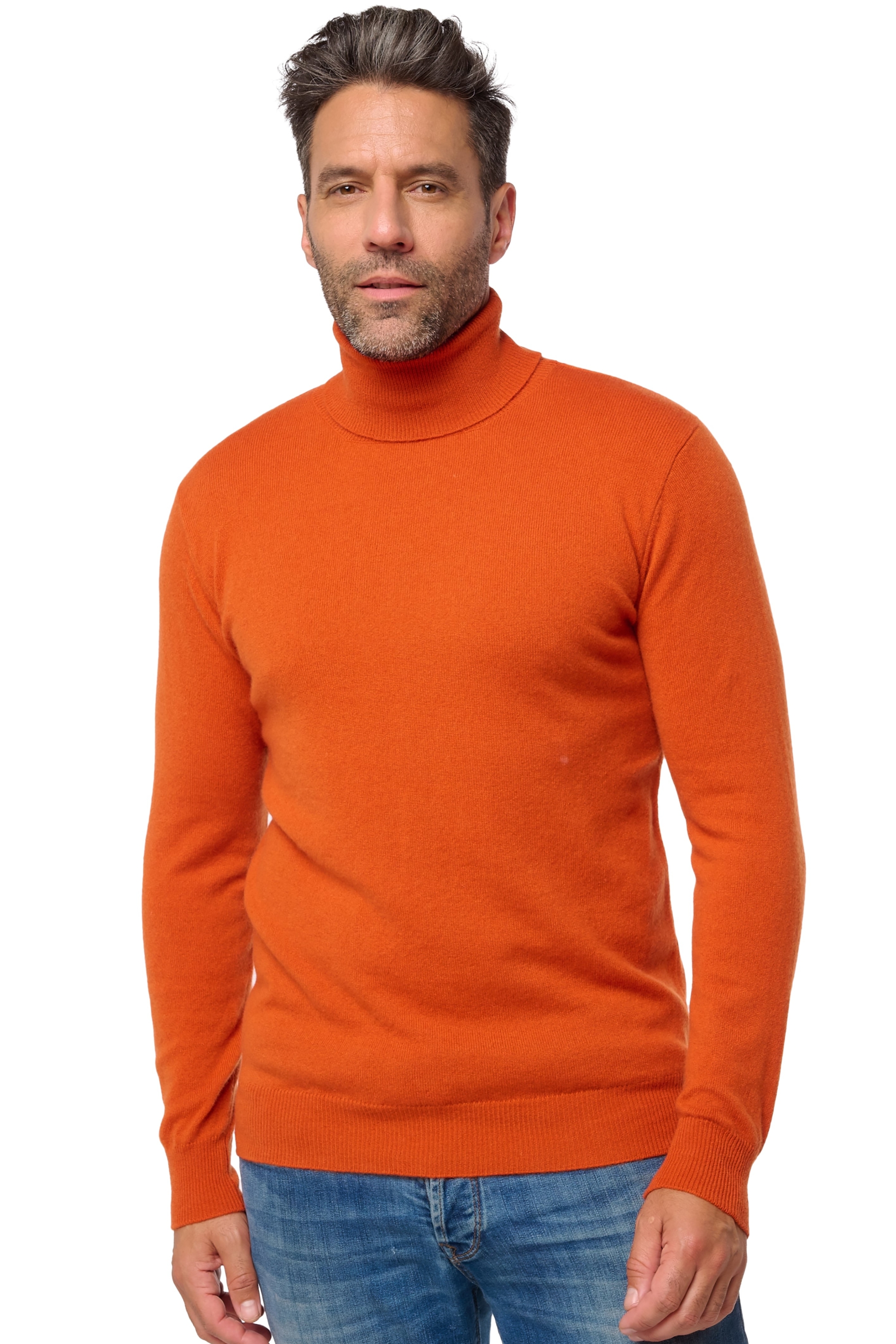 Cashmere men roll neck tarry first marmelade m