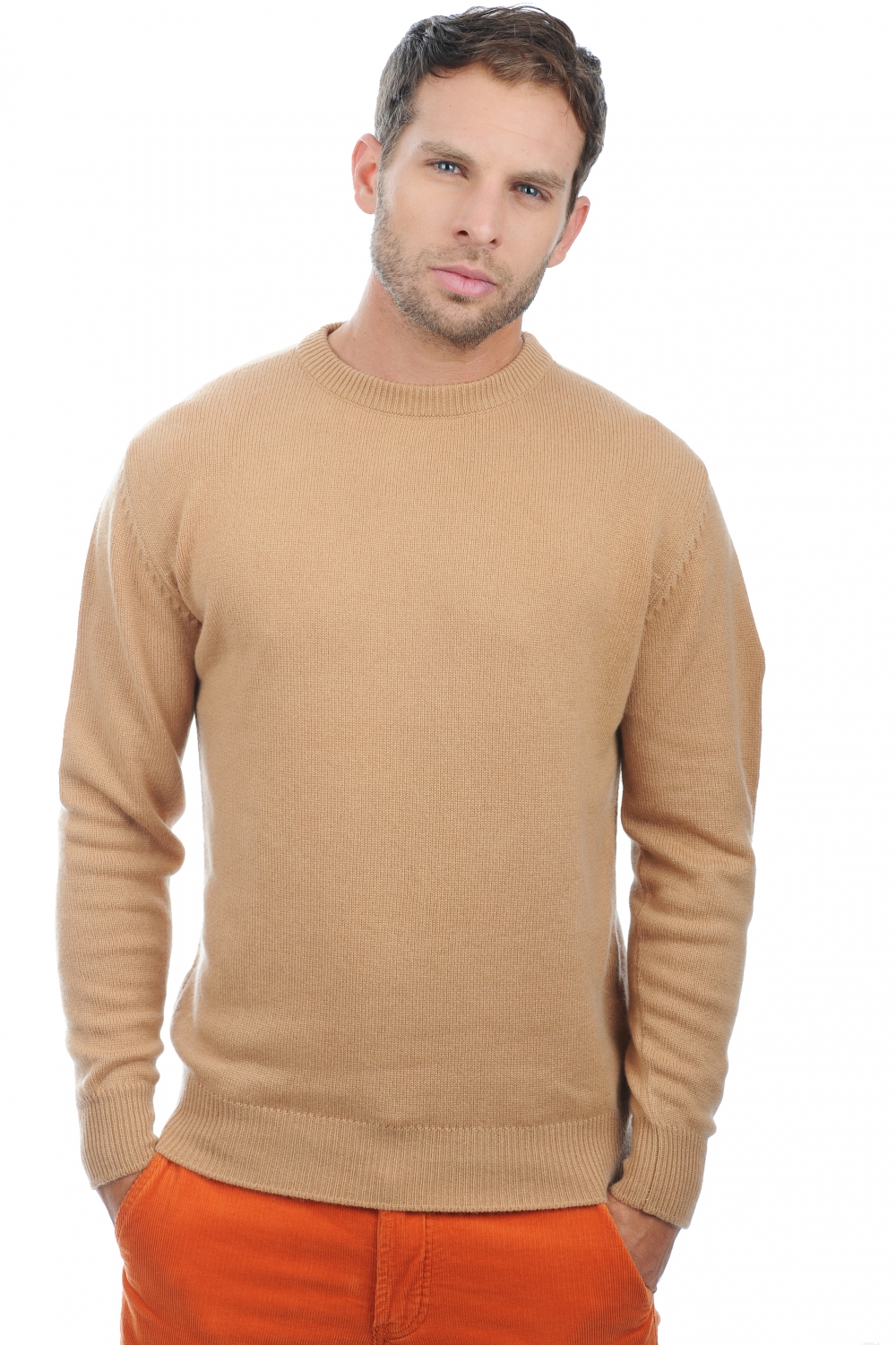 Cashmere men round necks nestor camel 