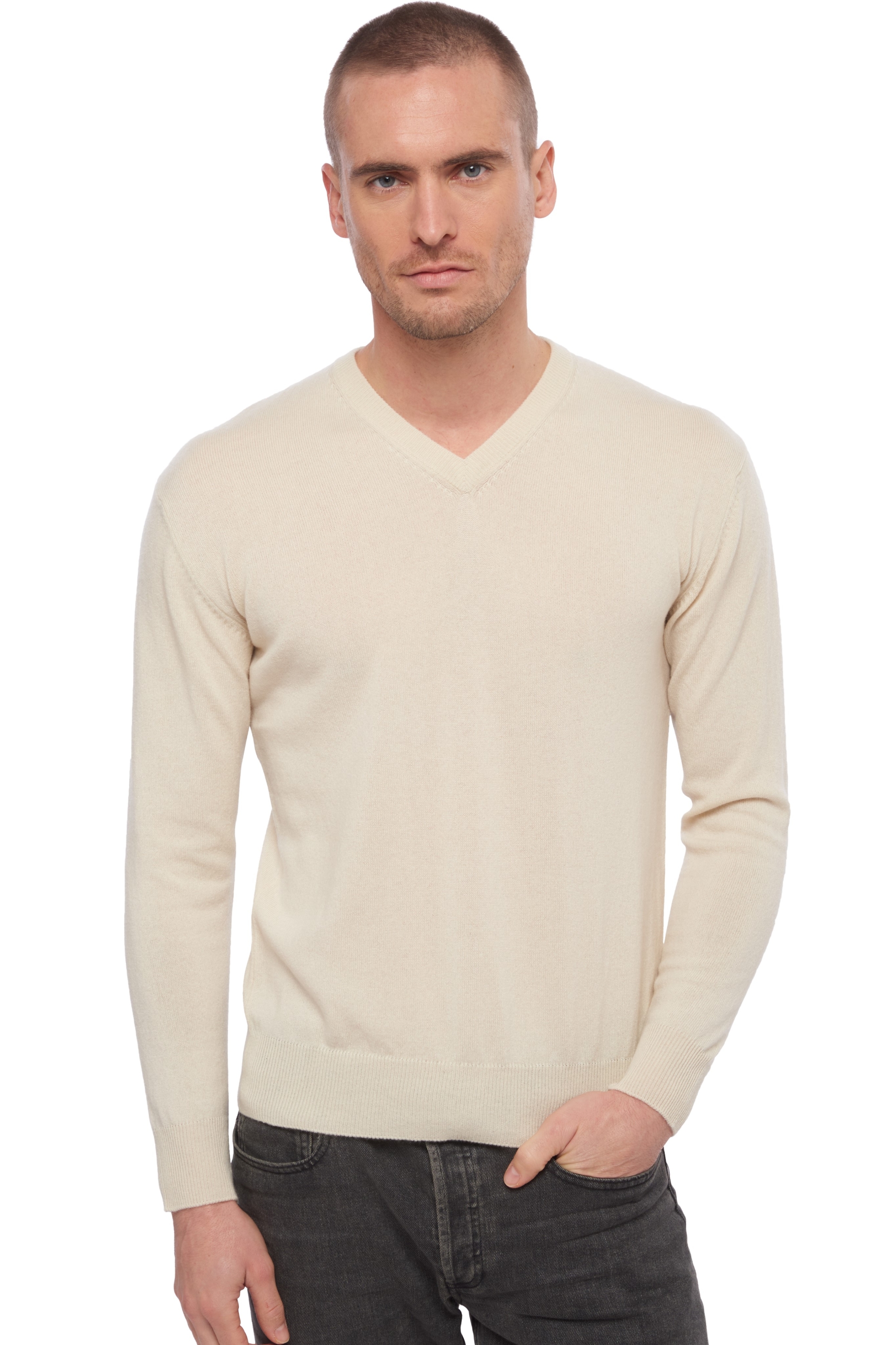 Cashmere men timeless classics hippolyte natural ecru l